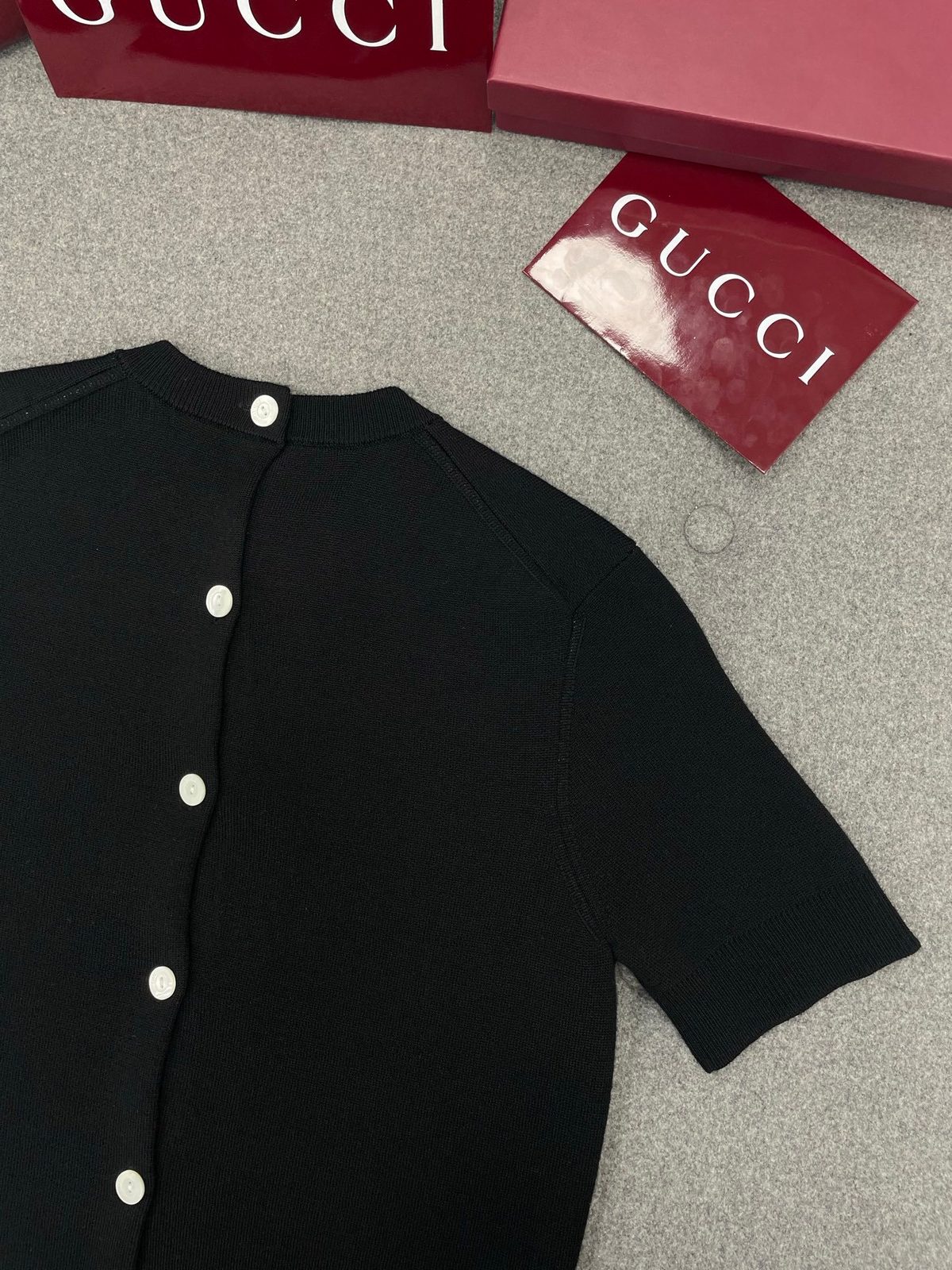 Gucci Black Knit Cardigan Short Sleeve