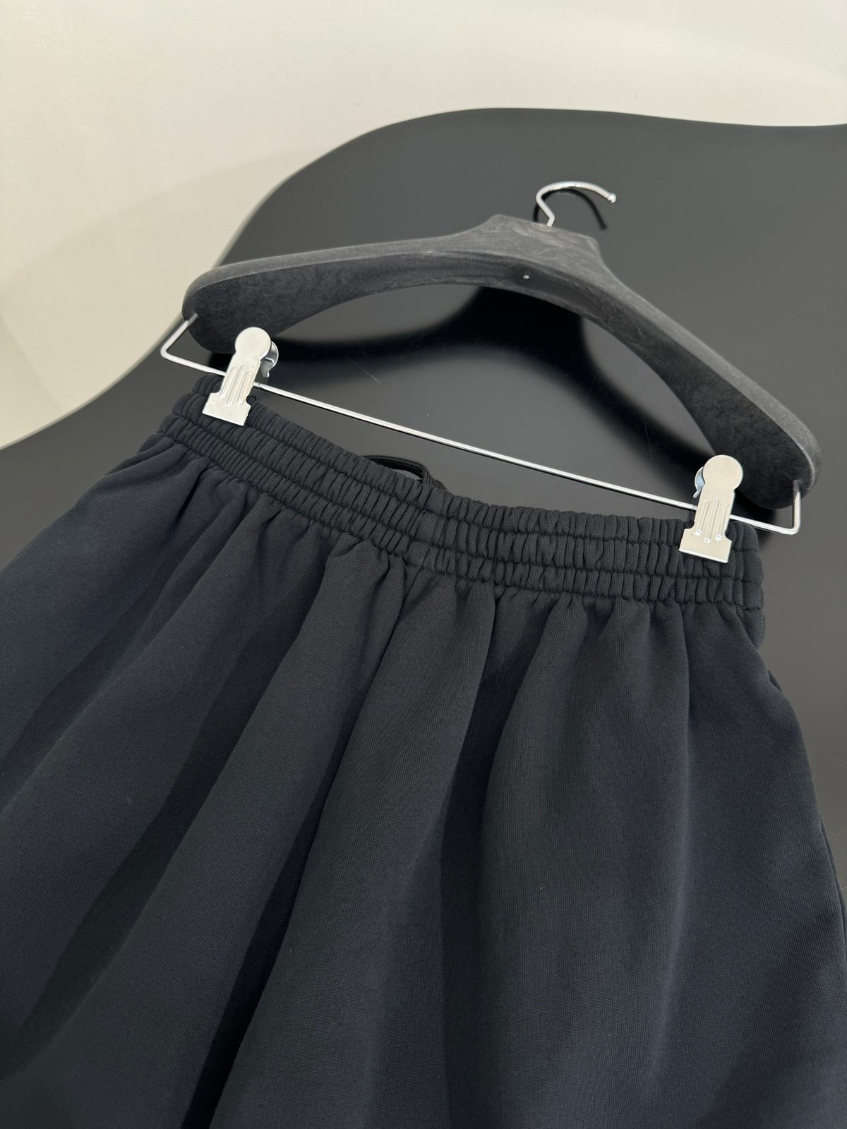Black Drawstring Jogger Pants with Clips