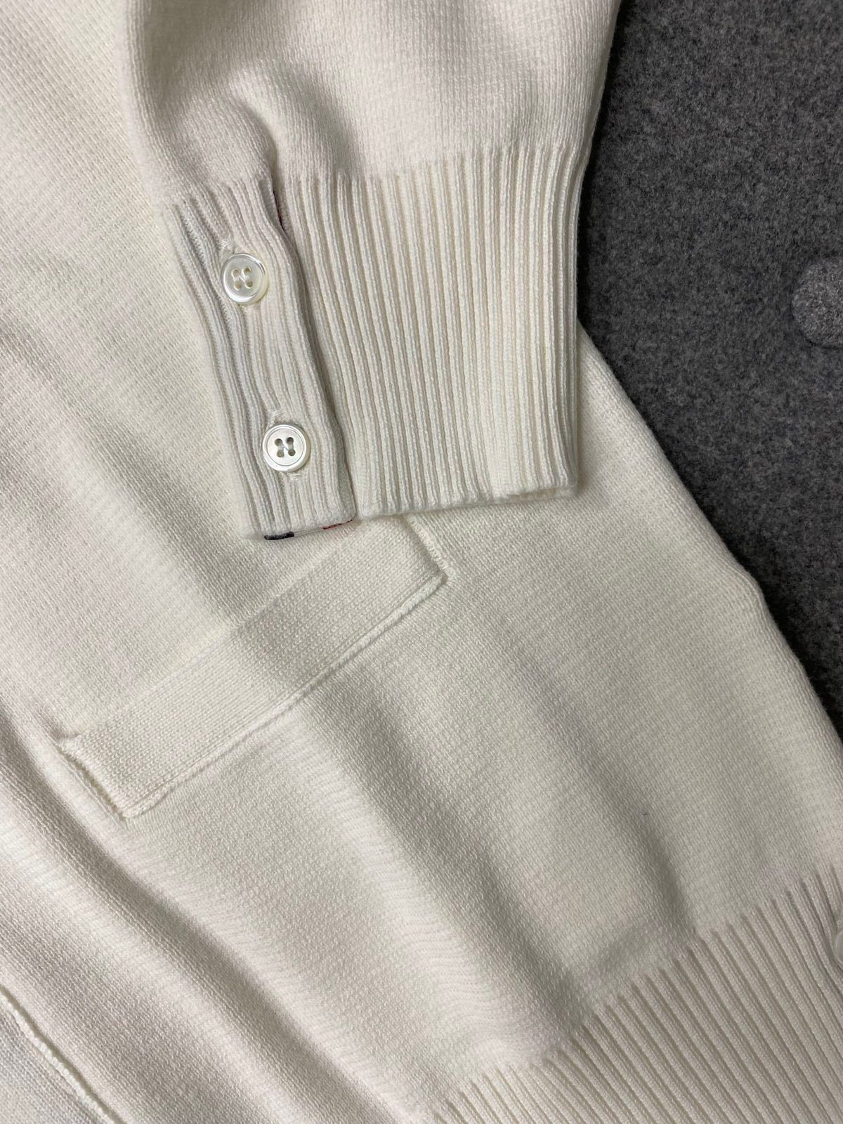 Cream Ribbed Knit Cardigan with Pearl Buttons