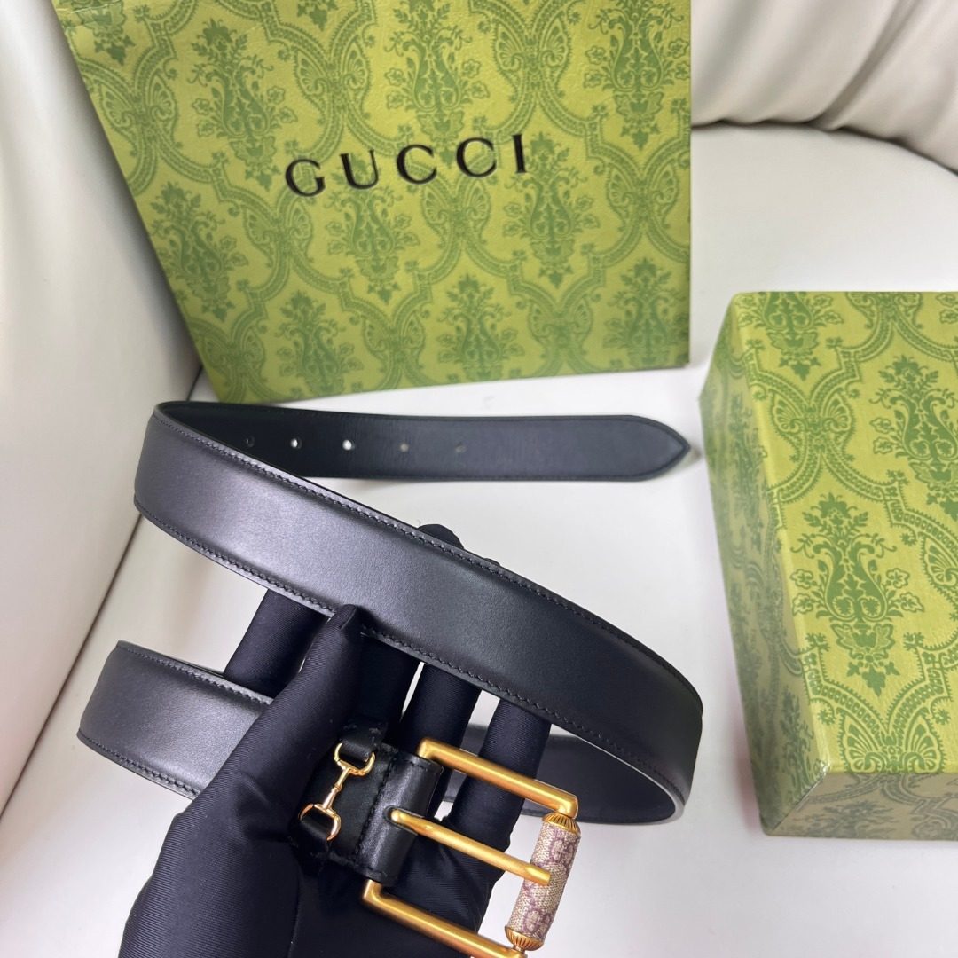 Gucci Horsebit Leather Belt Black