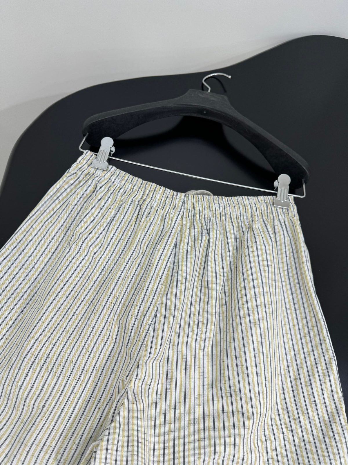 Striped Cotton Pleated Shorts