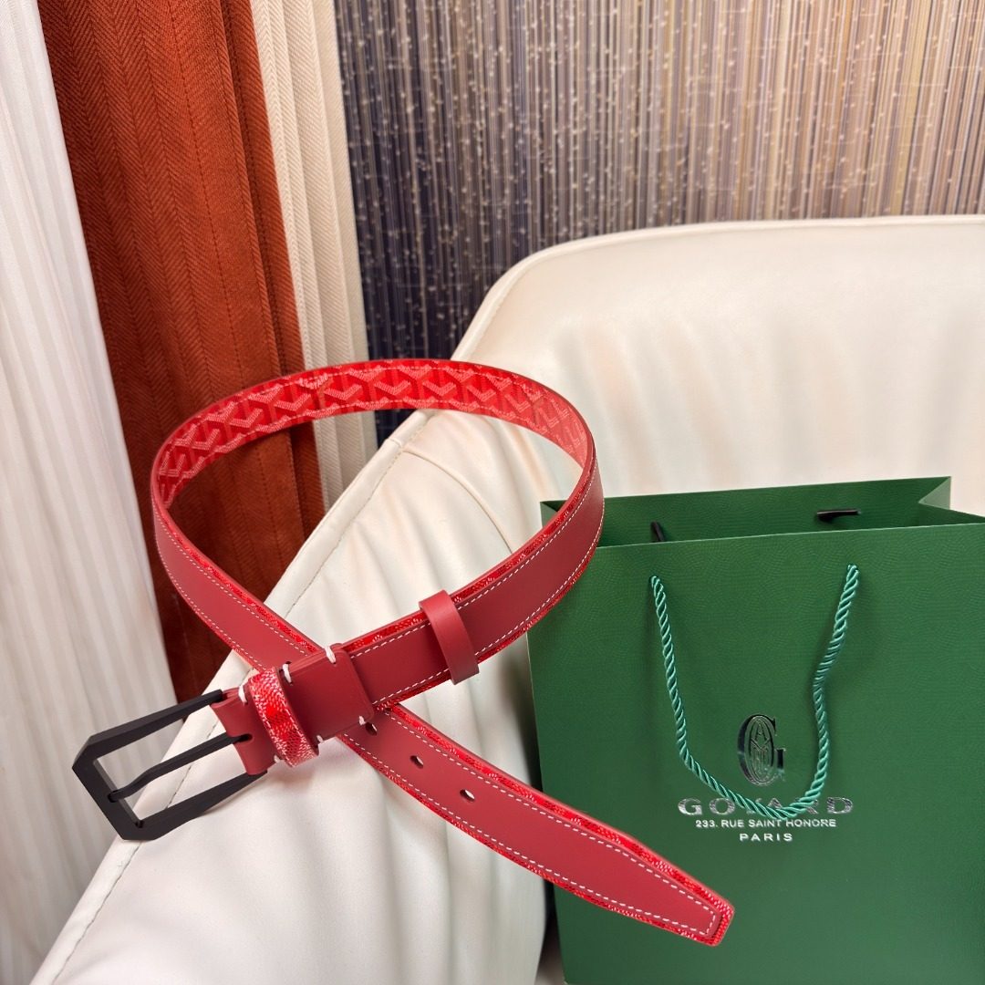 Gucci GG Monogram Red Leather Belt