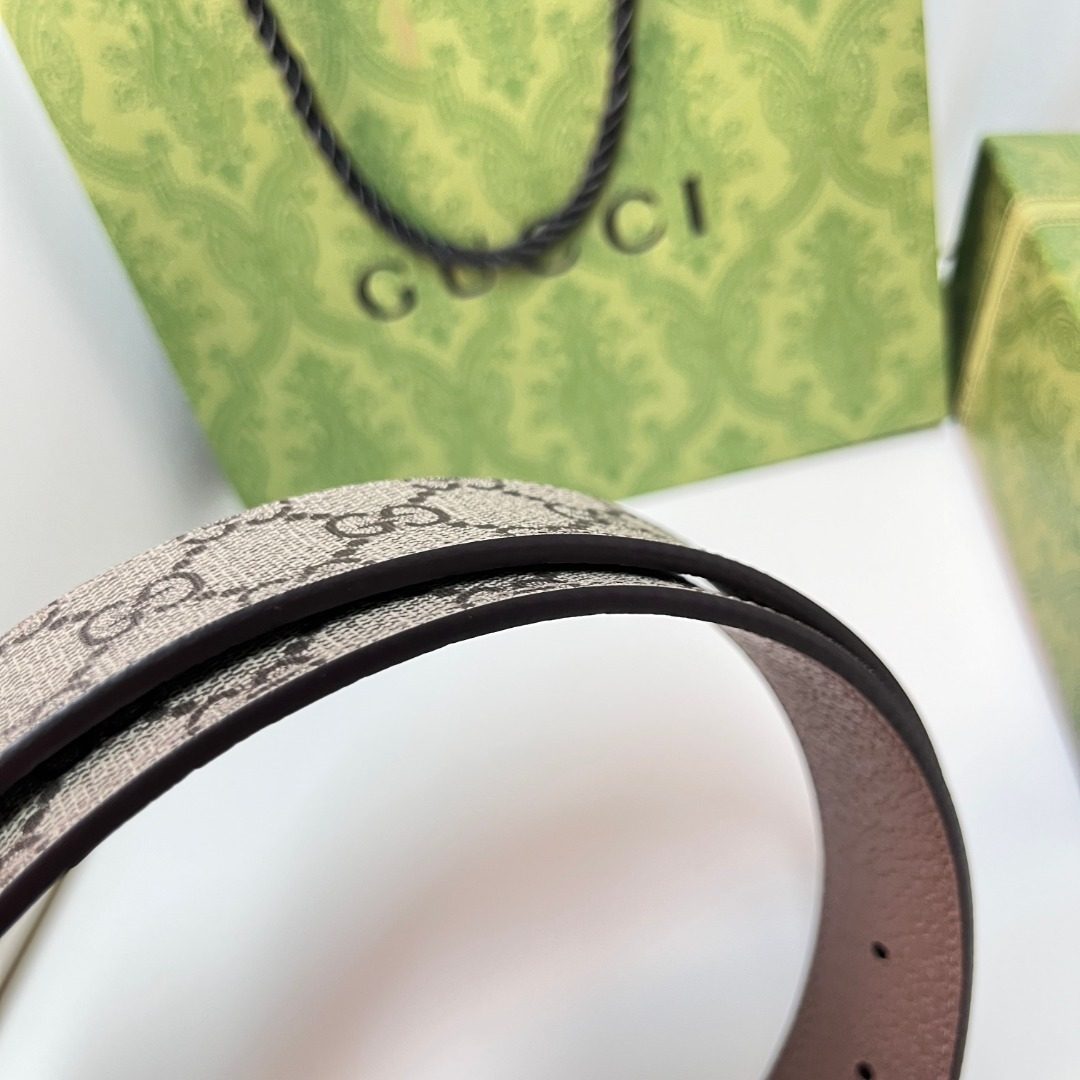 Gucci GG Monogram Leather Belt