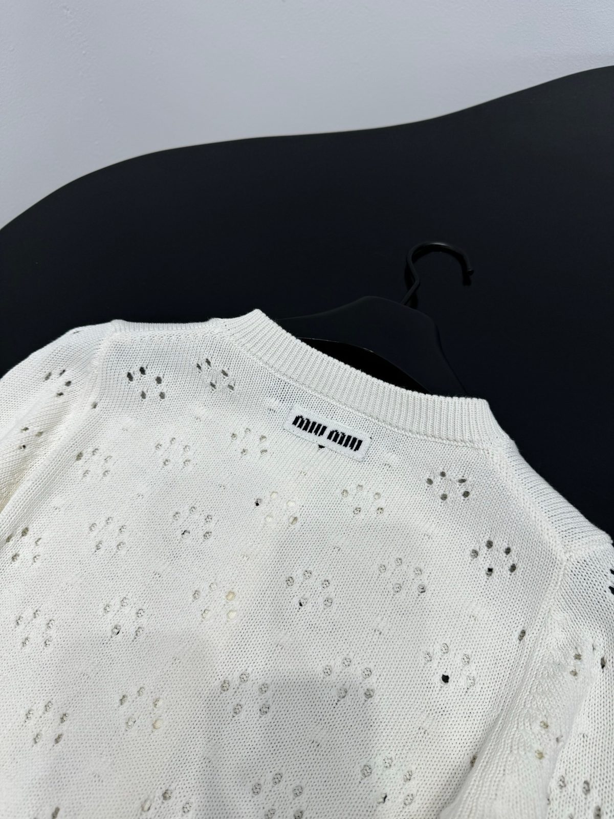 Miu Miu Perforated Crewneck Sweater