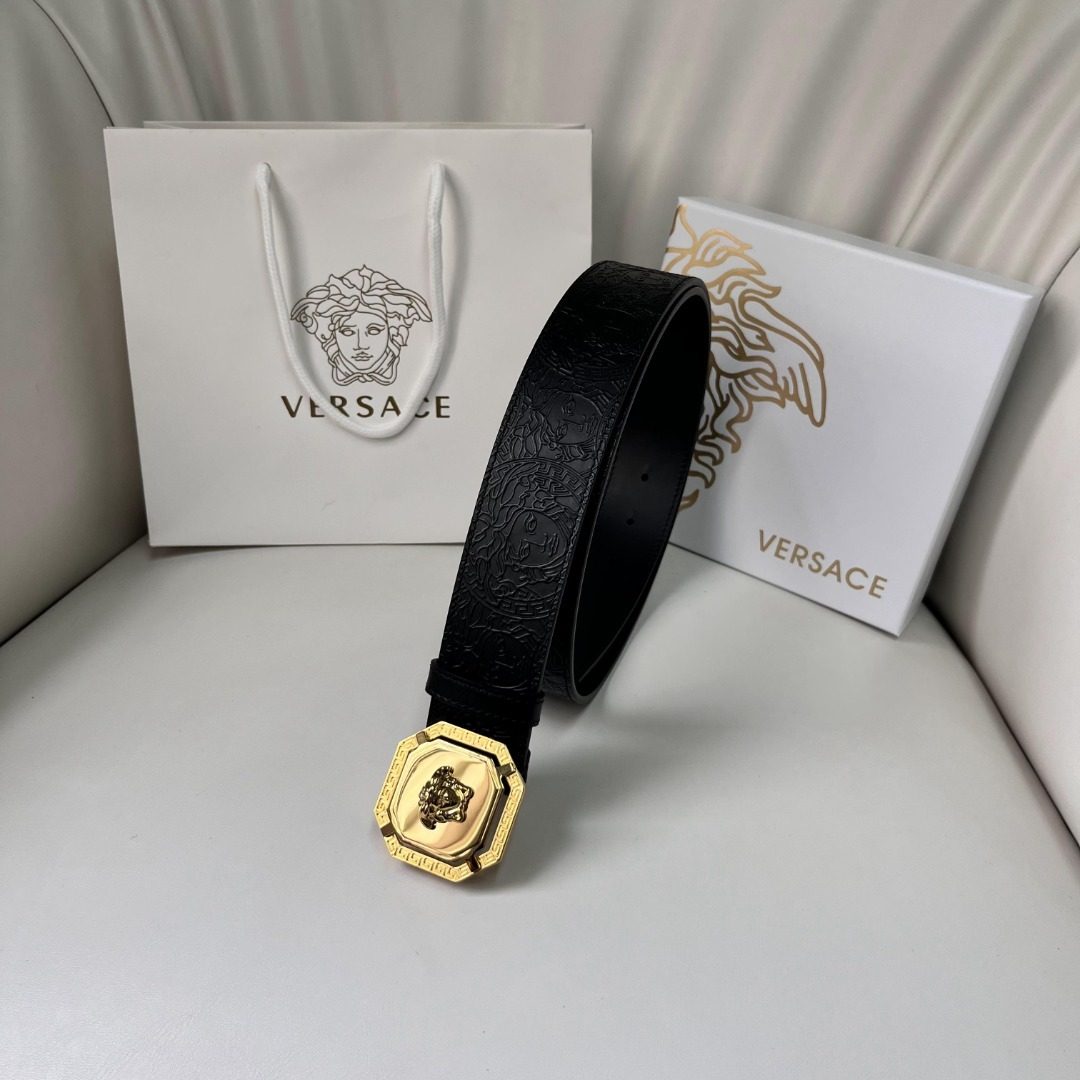 Versace Medusa Head Leather Belt