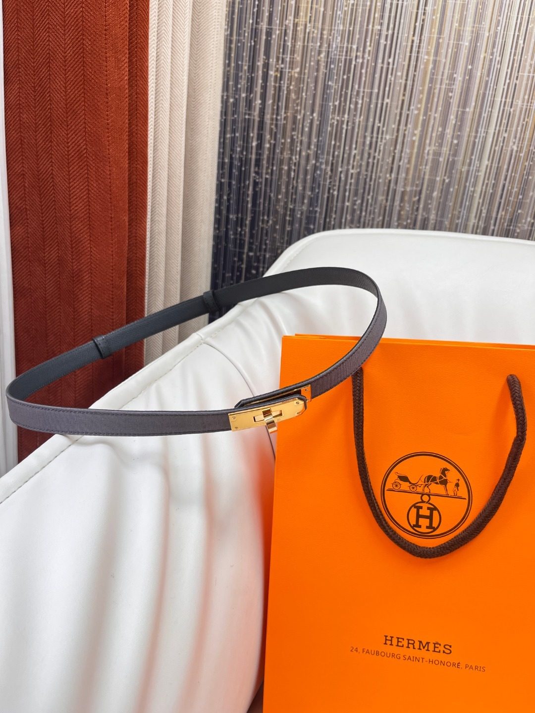Hermès Orange Shopping Tote Bag