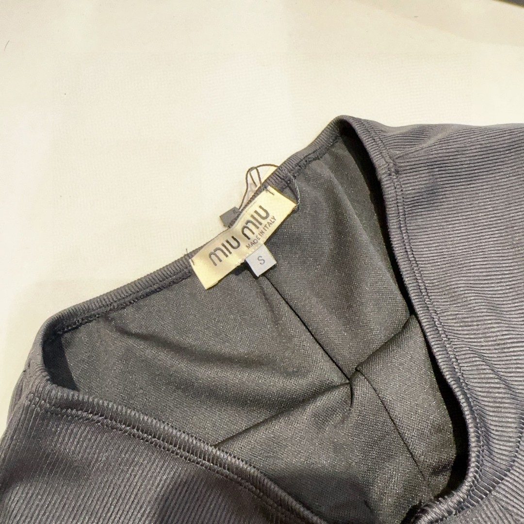 Miu Miu Ribbed Knit T-Shirt Size S