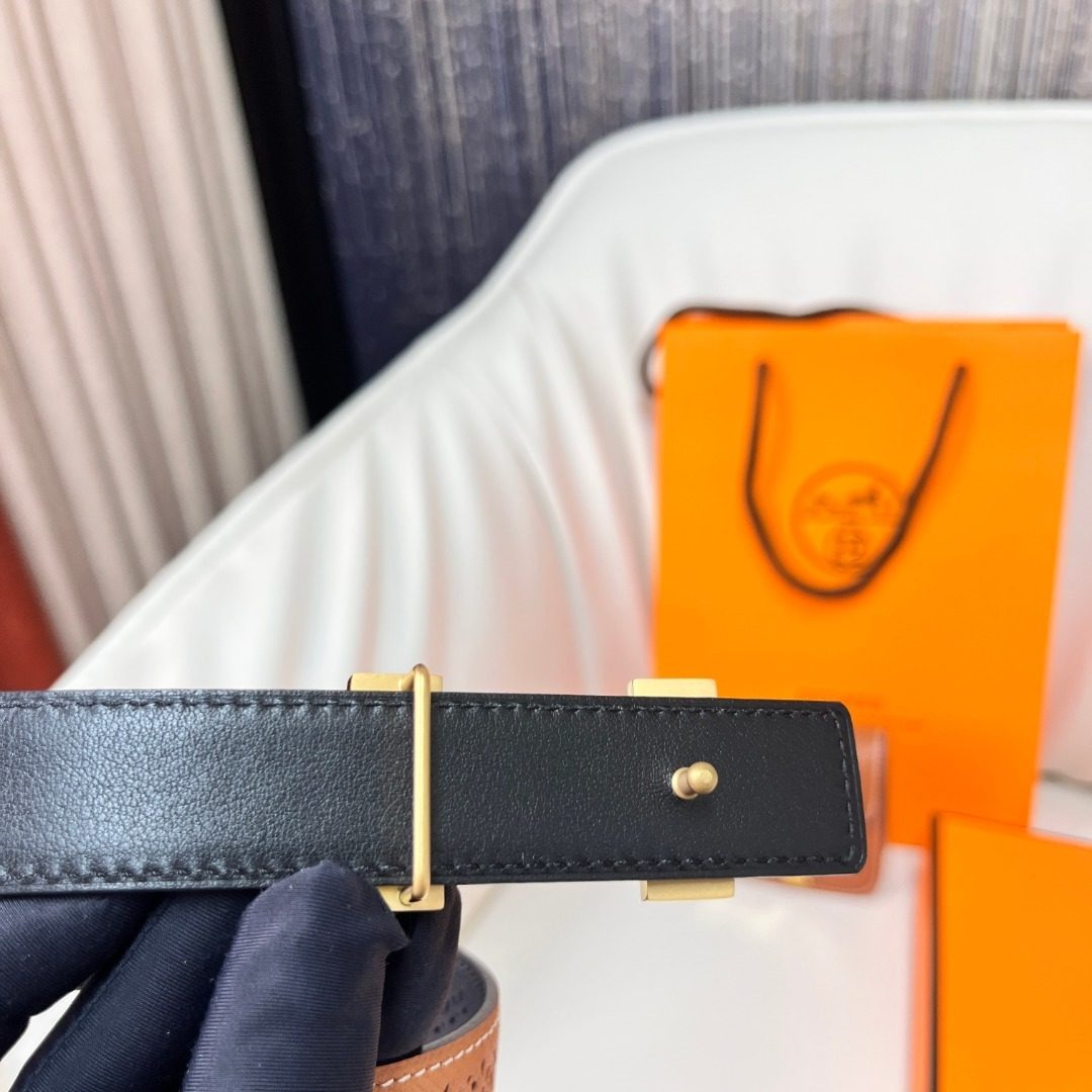 Hermès H Buckle Leather Belt