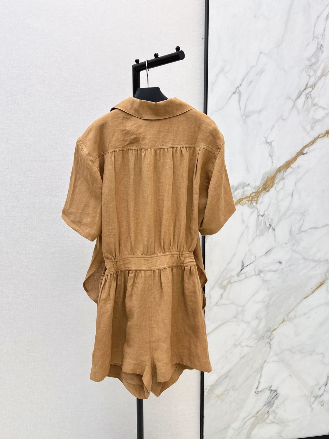 Prada Linen Short Sleeve Shirt Shorts Set