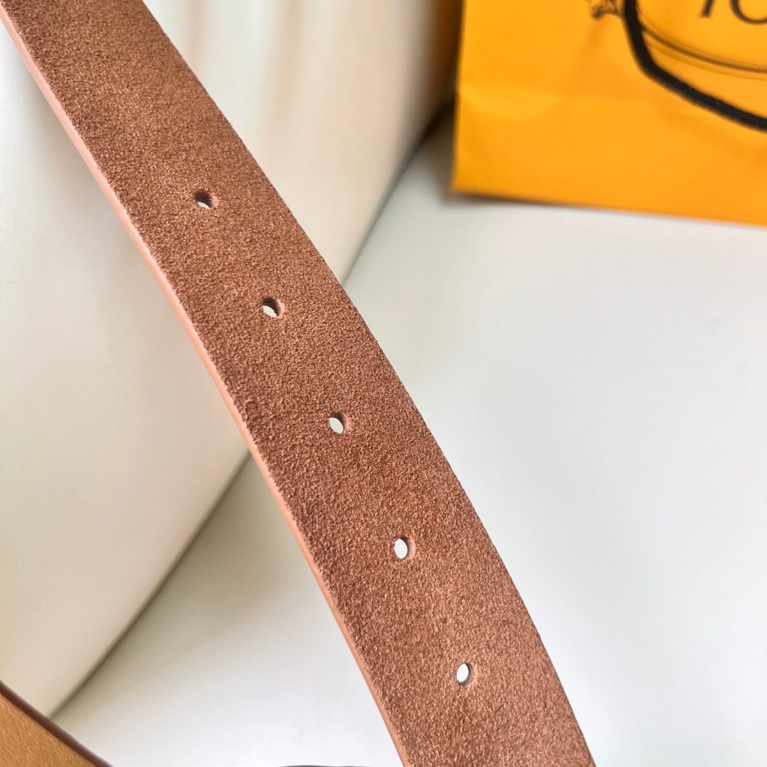 Tod's Suede Leather Belt with Ornamental Buckle