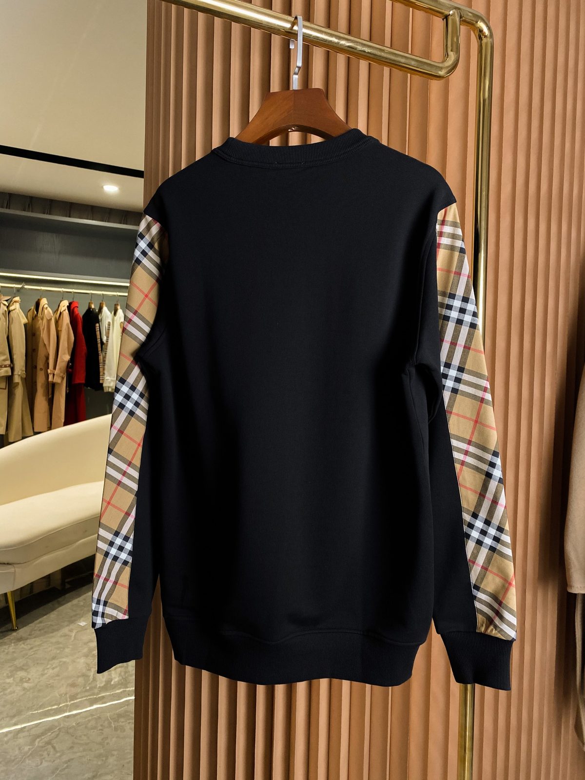 Burberry Check Print Crewneck Sweatshirt