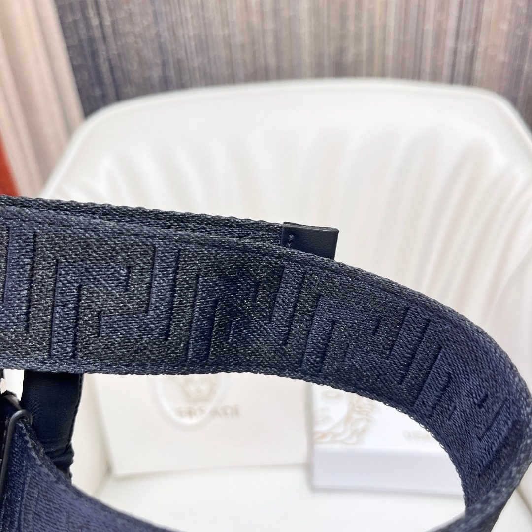 Versace Medusa Buckle Canvas Belt