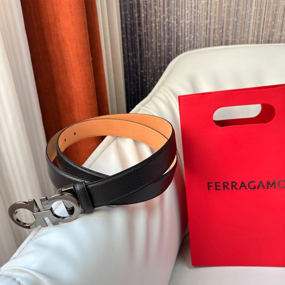 Ferragamo Gancini Reversible Leather Belt