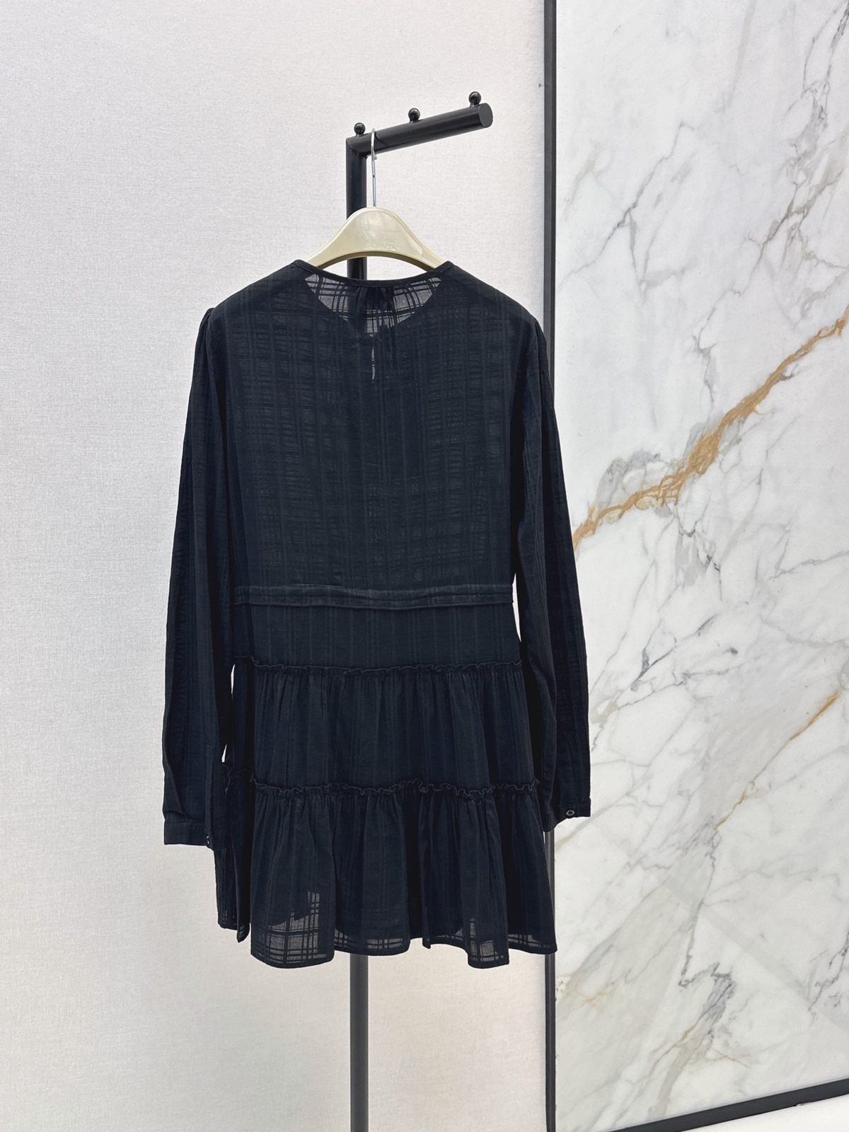 Burberry Tiered Ruffle Drawstring Dress