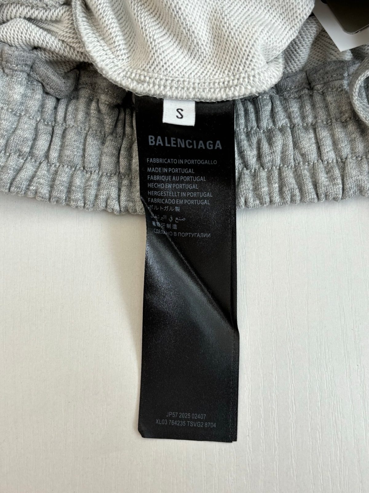 Balenciaga Grey Cotton Drawstring Shorts