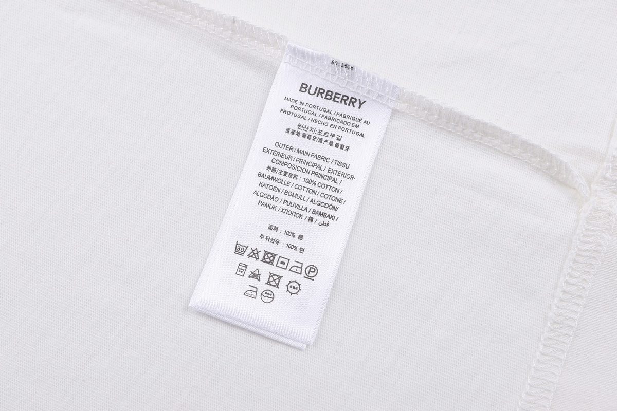 Burberry Embroidered Check Sleeve Cotton T-Shirt