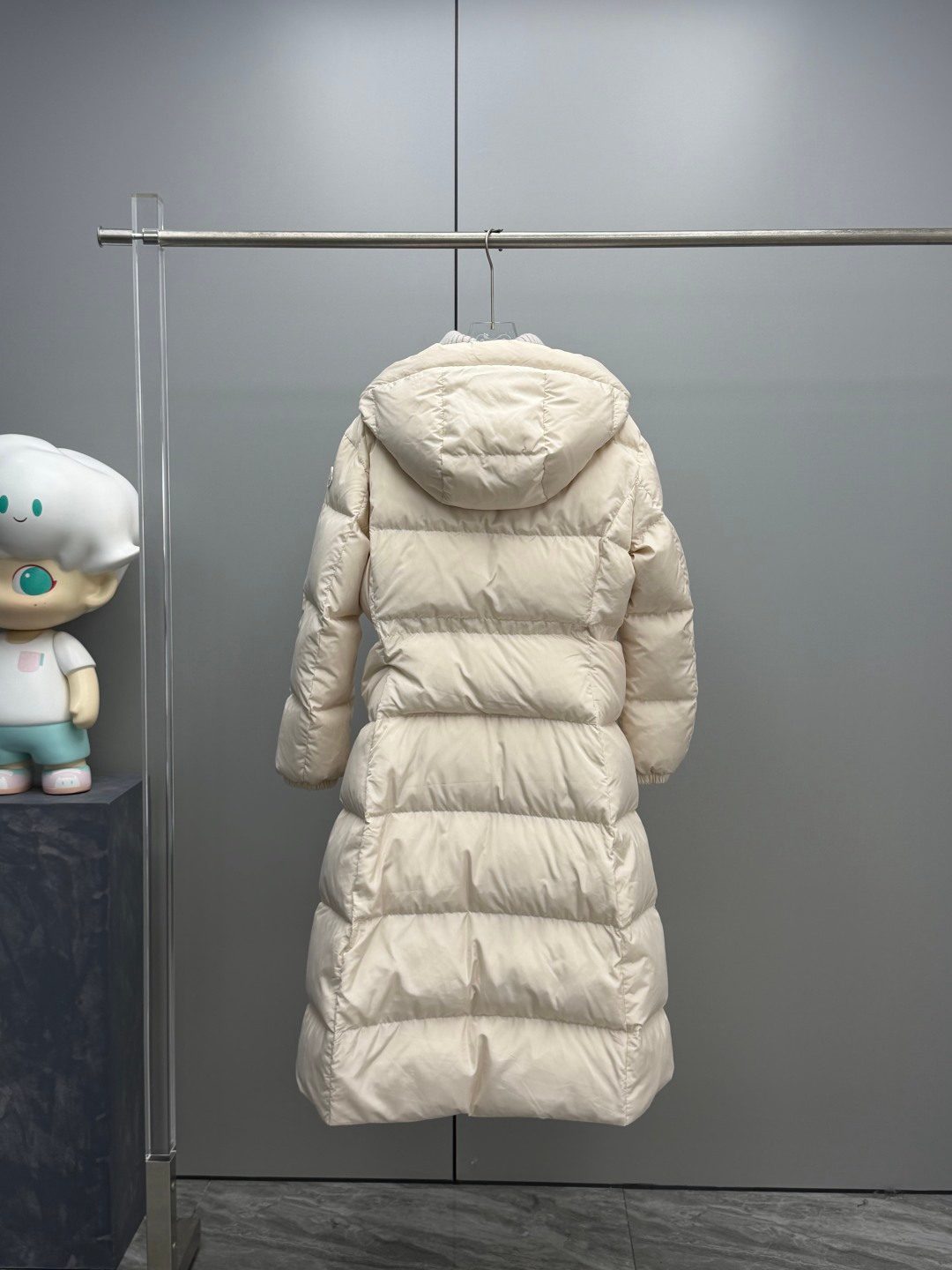 Cream Puffer Down Long Jacket