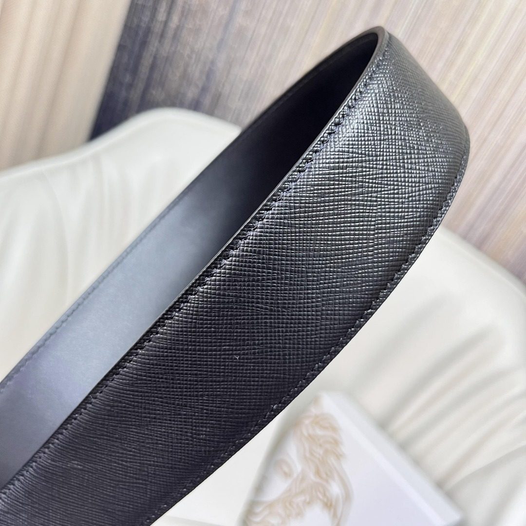 Versace Medusa Head Leather Belt Black