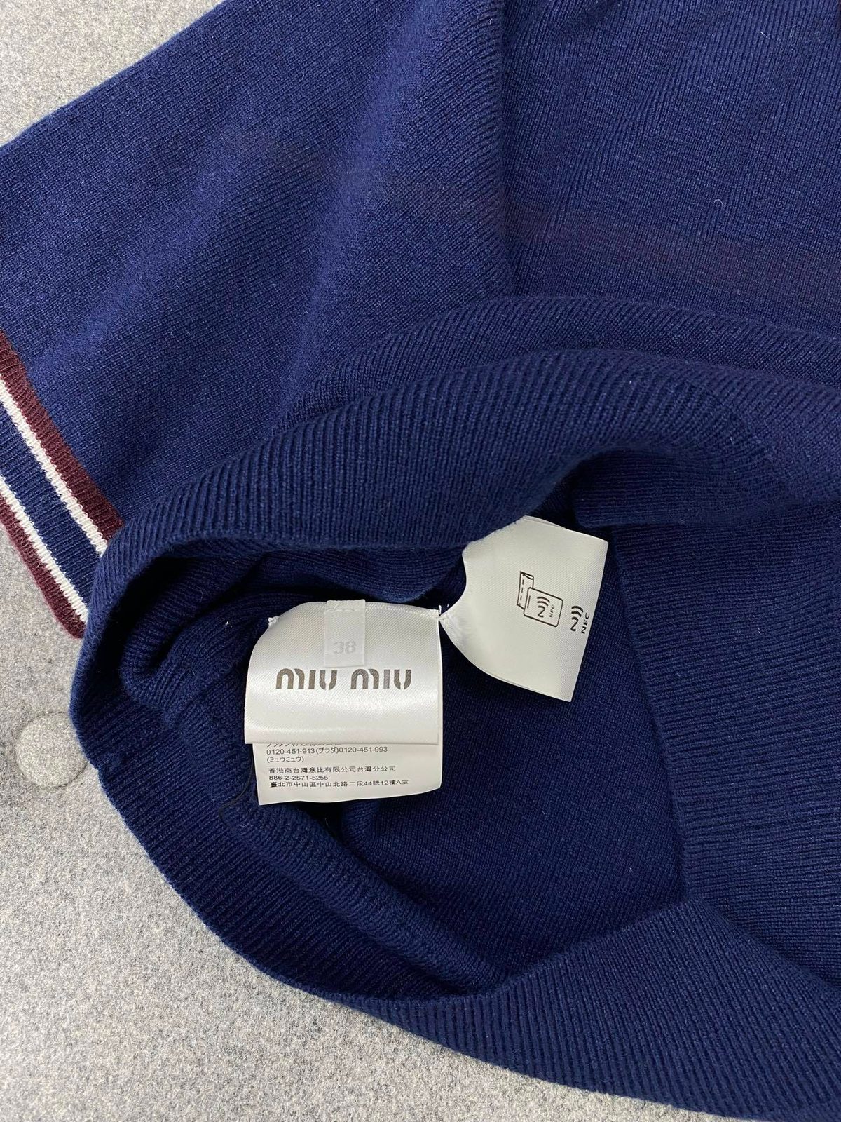 Miu Miu Striped Collar Polo Sweater
