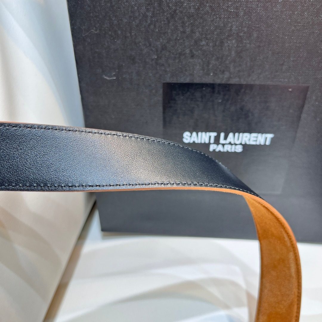 Saint Laurent Paris Suede Leather Belt