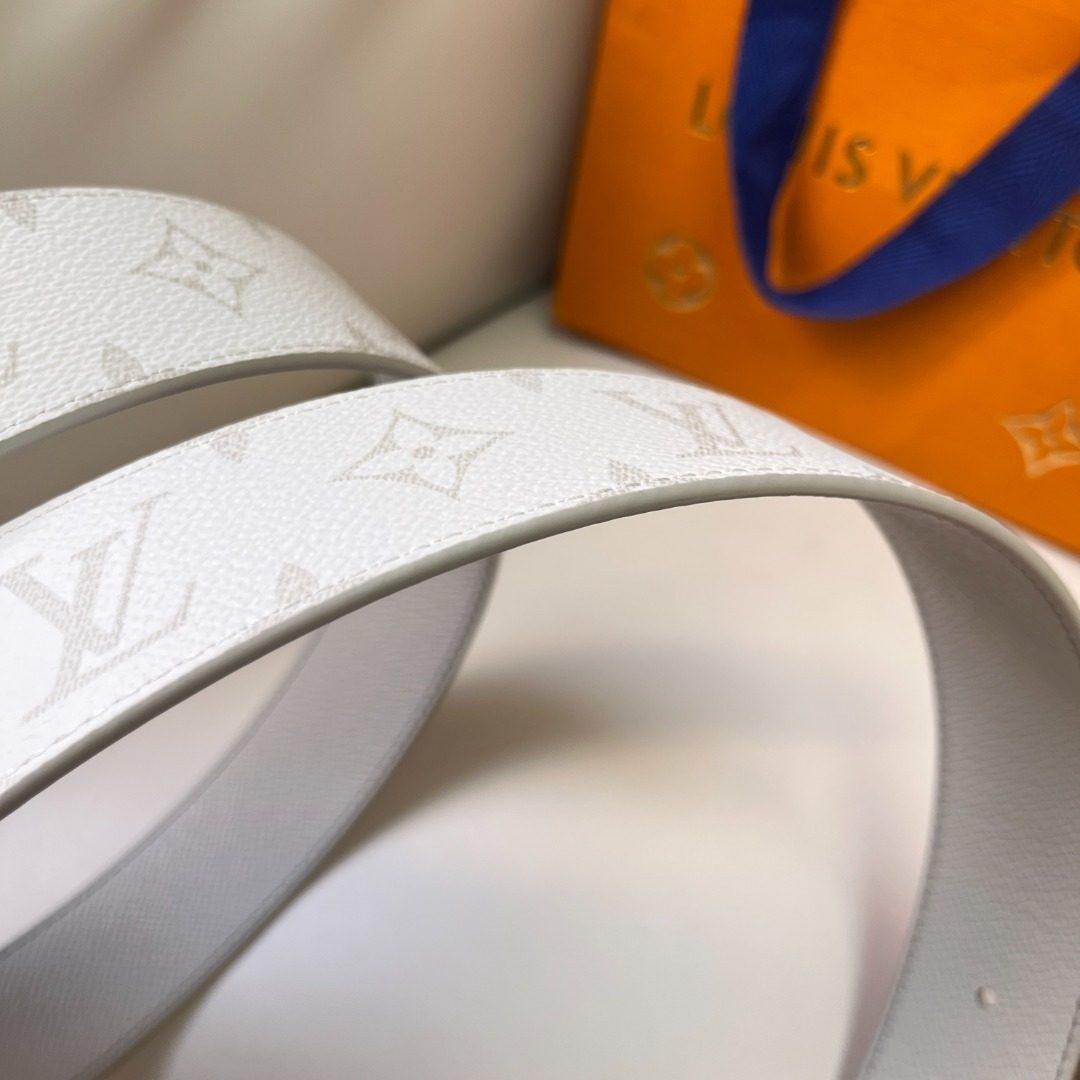 Louis Vuitton Monogram Canvas White Belt
