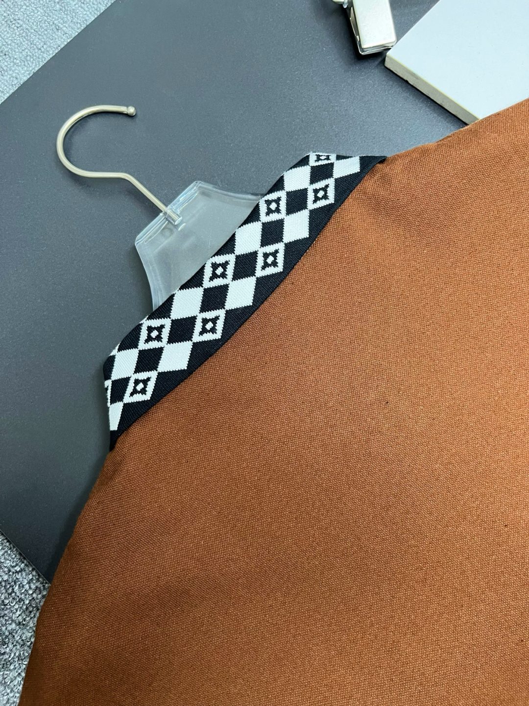 Burberry Argyle Collar Polo Shirt Brown