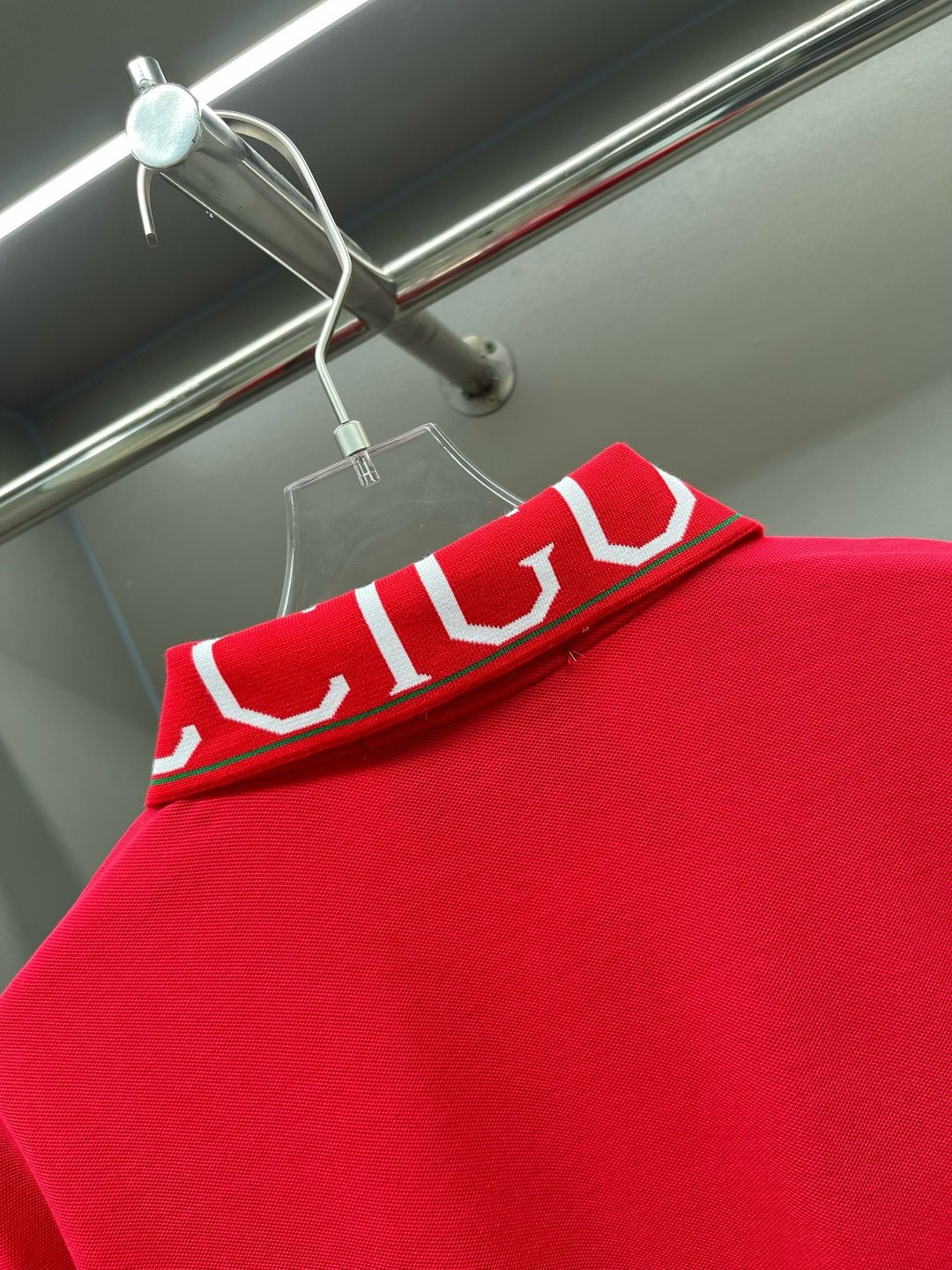 Burberry Logo Collar Red Polo Shirt