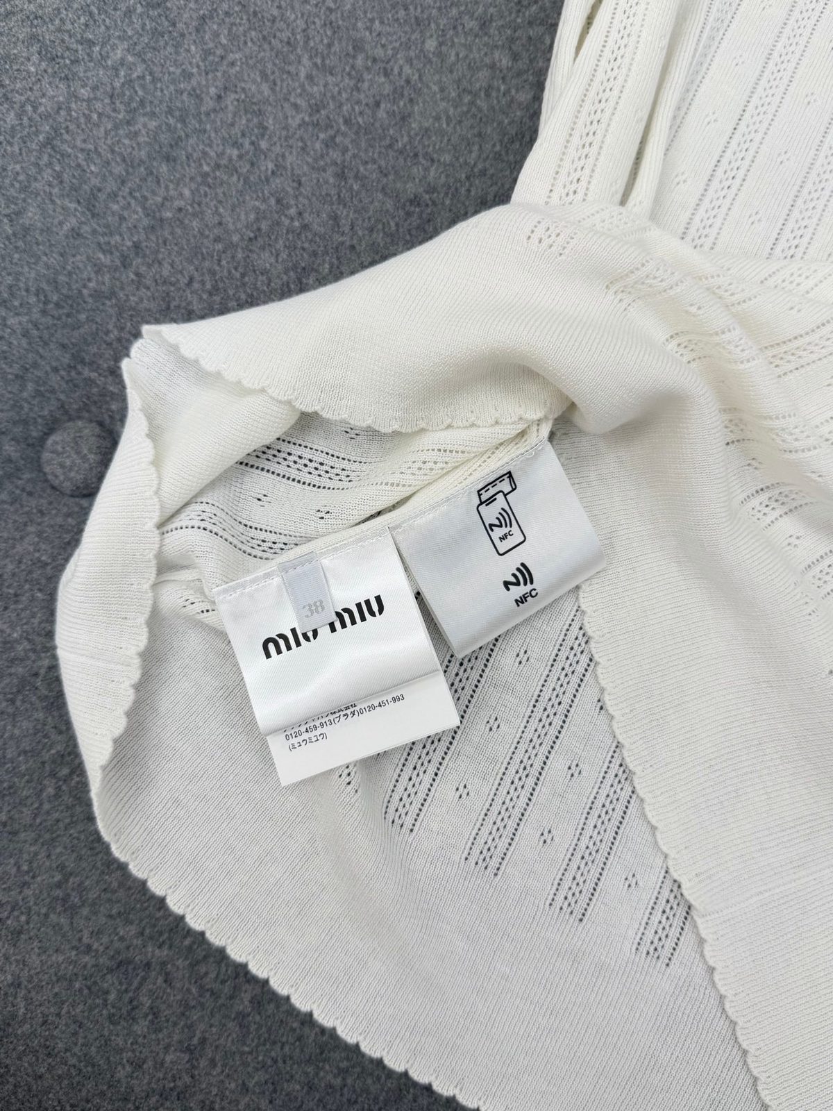 Miu Miu Ribbed Knit Short-Sleeve Top