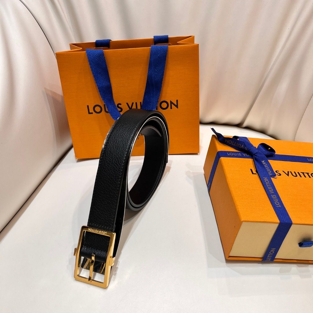 Louis Vuitton Monogram Black Leather Belt