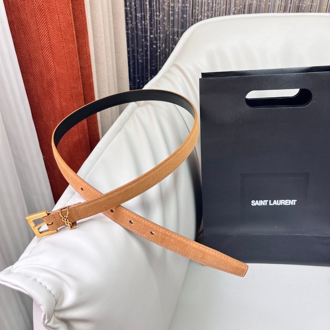 Saint Laurent Suede Leather Belt