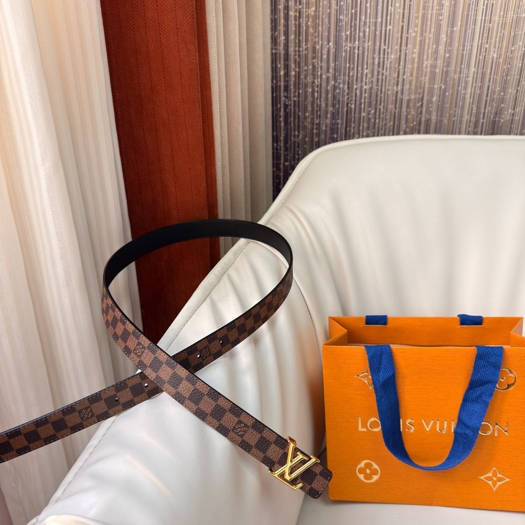 Louis Vuitton Damier Ebene Leather Belt