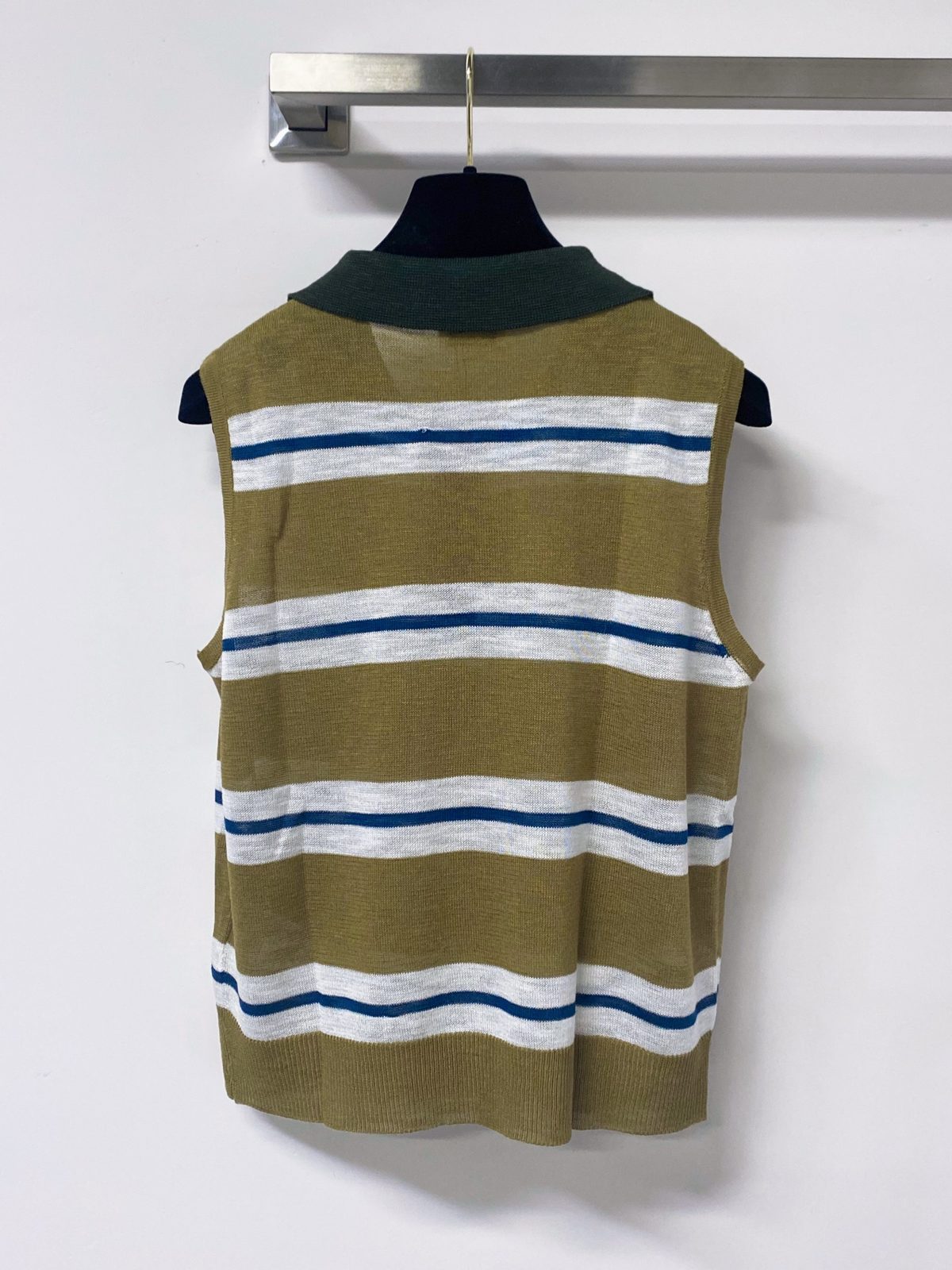 Saint Laurent Striped Wool Knit Vest