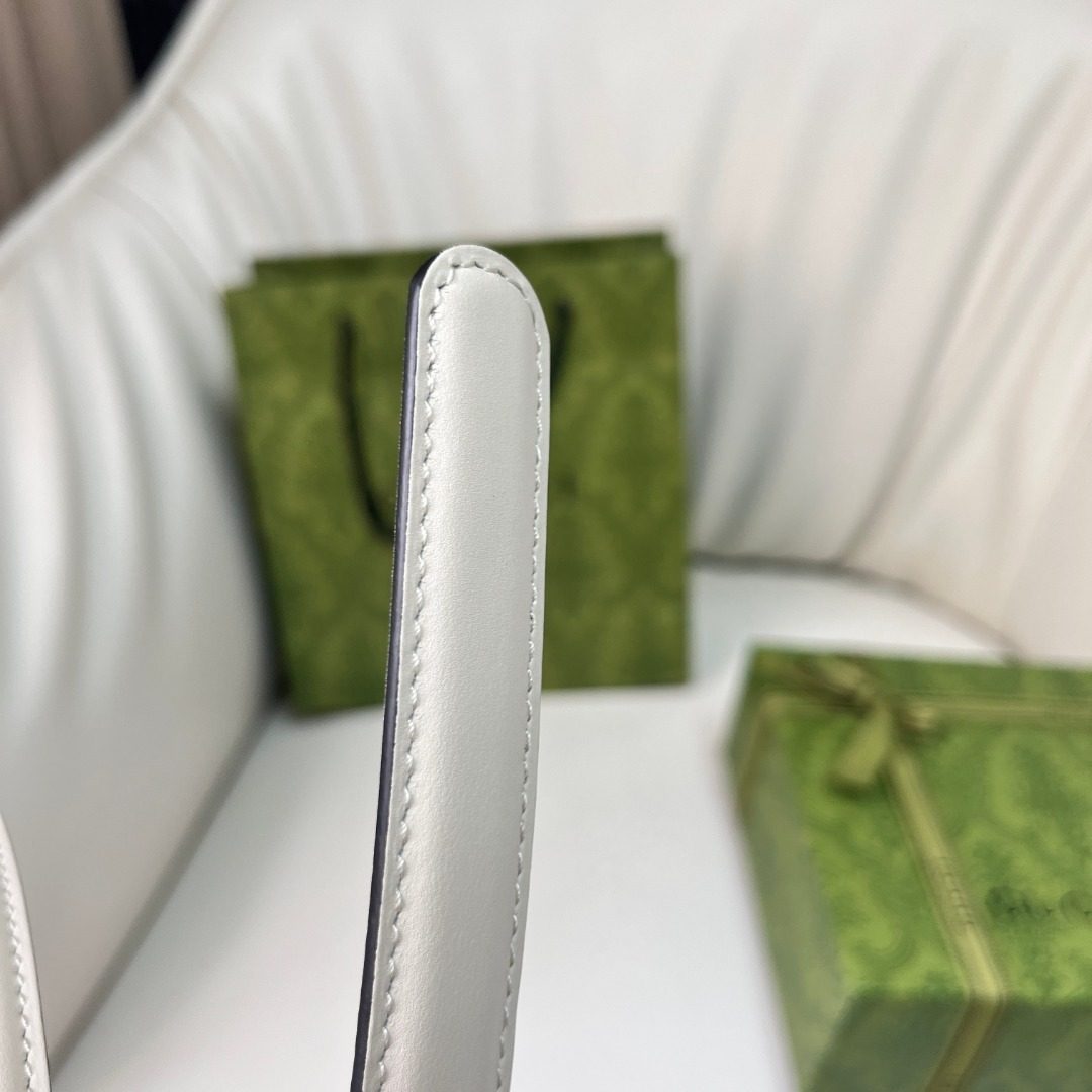 Gucci GG Marmont White Leather Belt