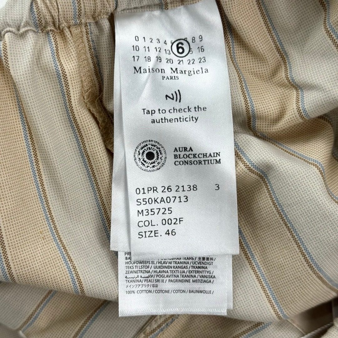 Maison Margiela Striped Cotton Casual Pants