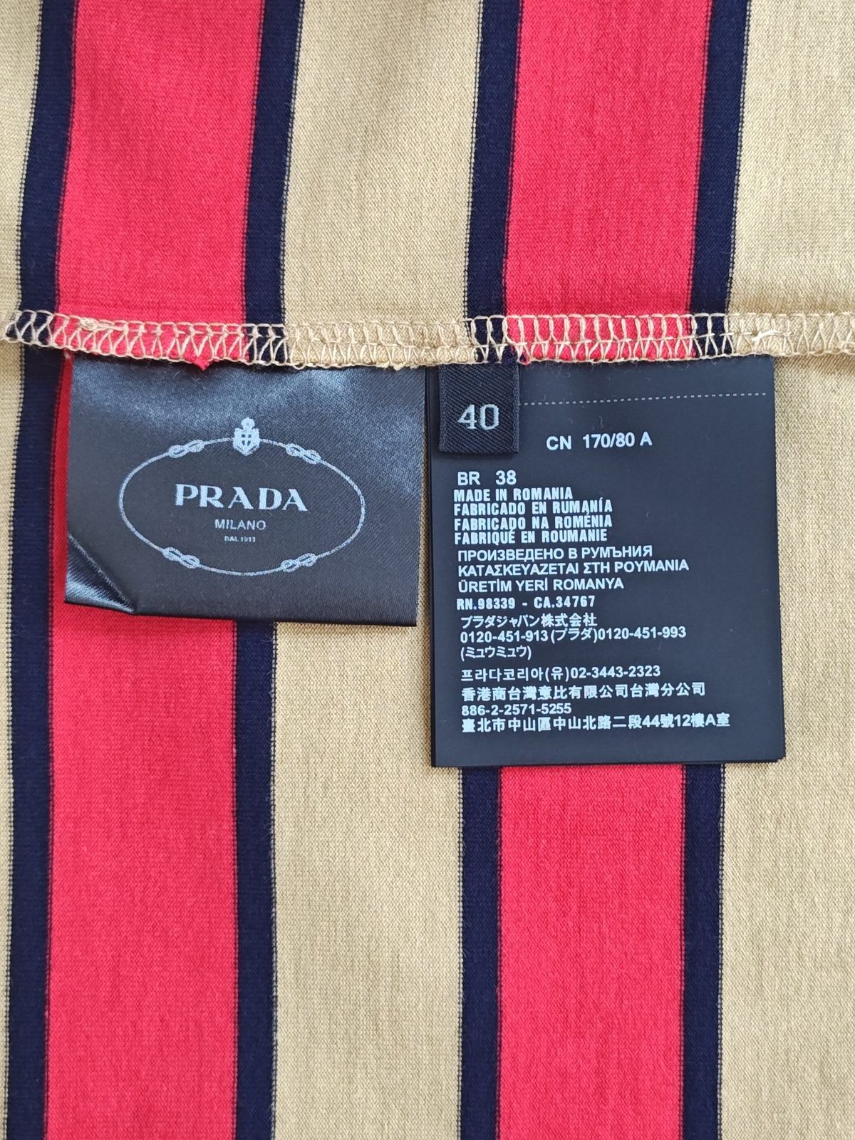 Prada Striped Cotton T-Shirt