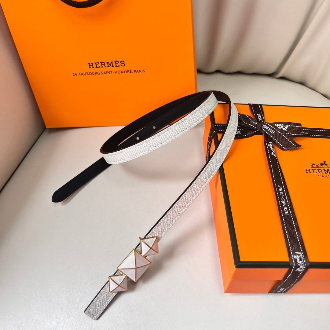 Hermès Reversible Studded Canvas Belt