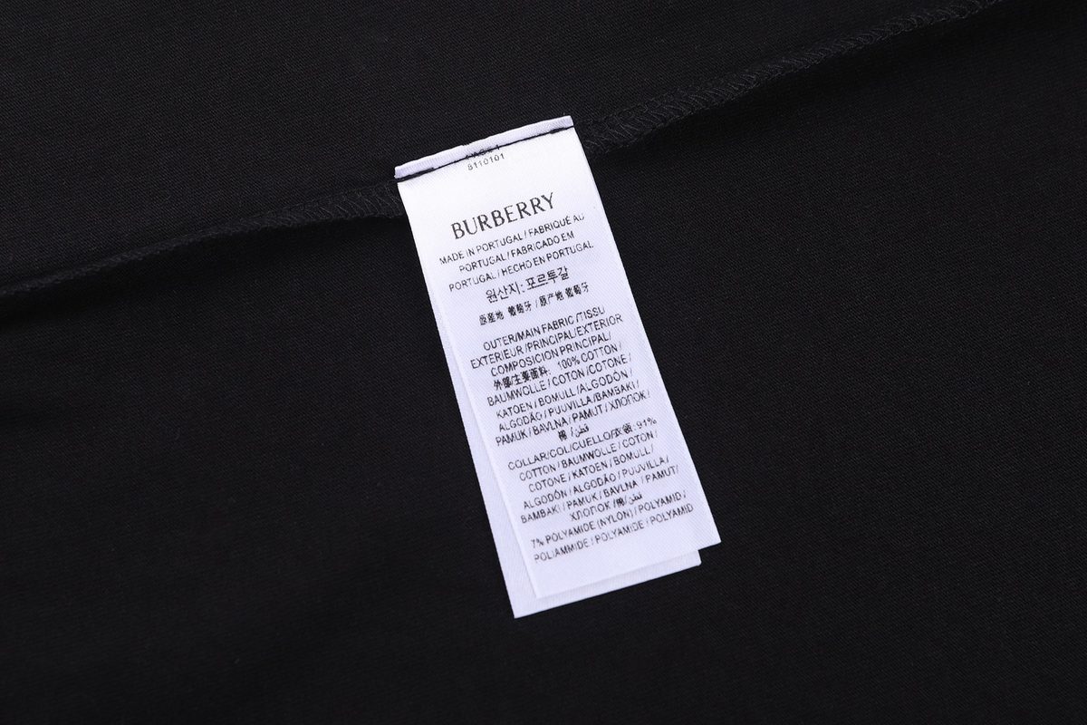 Burberry Check Collar Cotton T-Shirt