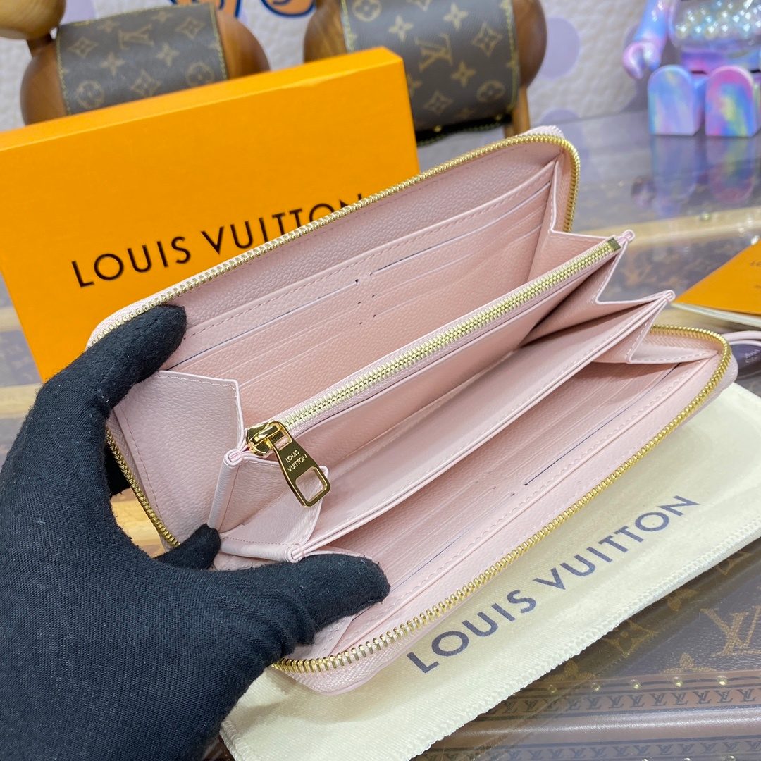 Louis Vuitton Zippy Wallet Pink Leather