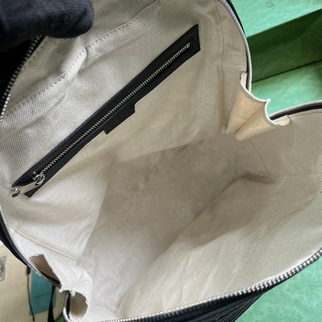 Gucci GG Monogram Black Leather Backpack
