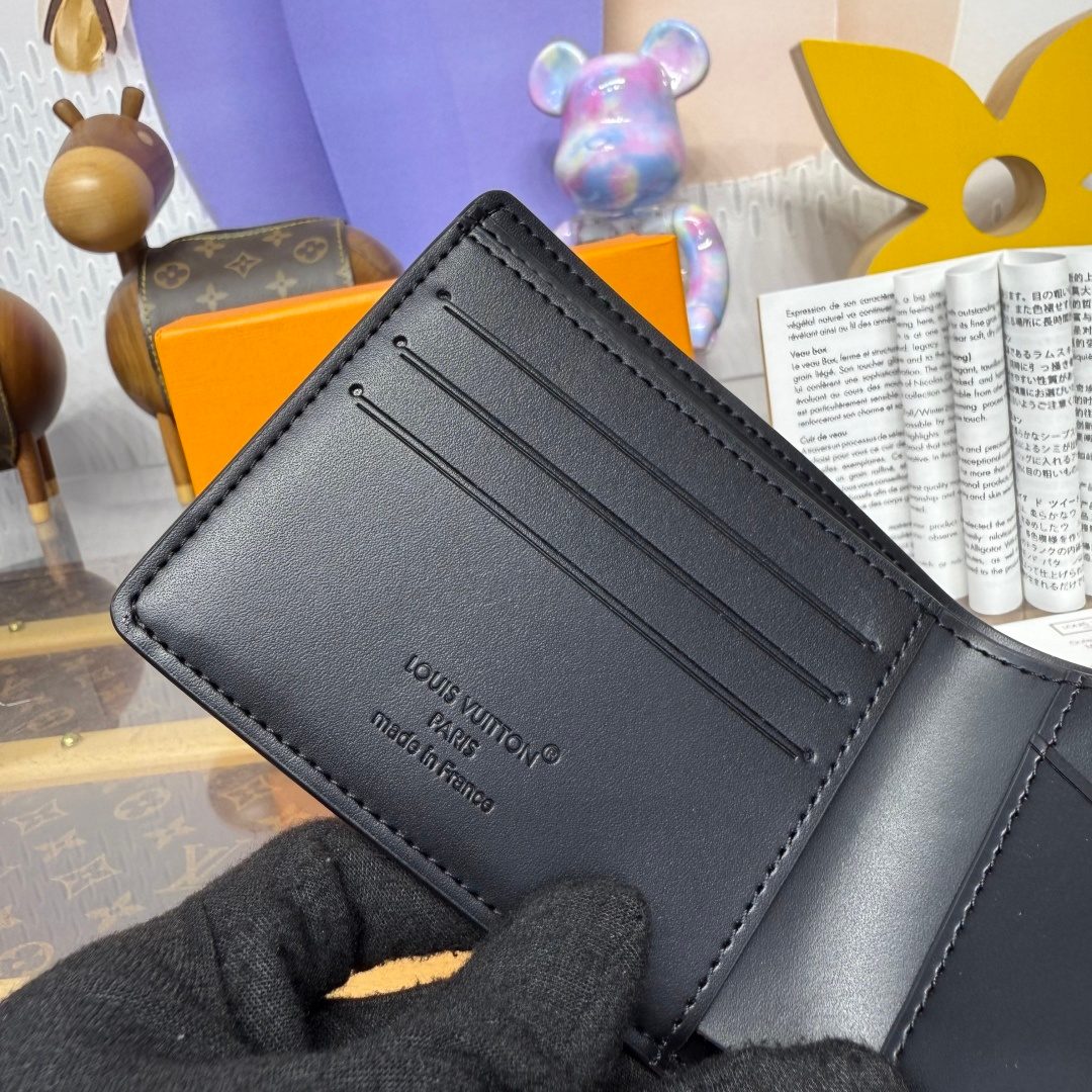 Louis Vuitton Black Leather Bifold Wallet