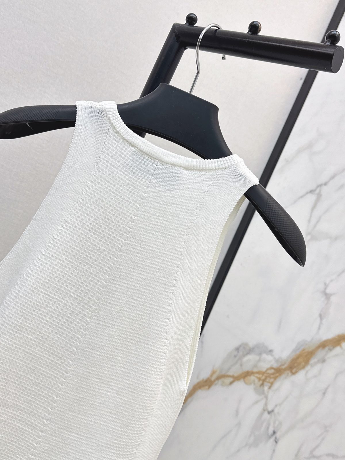 Prada Ribbed Knit Sleeveless Tank Top