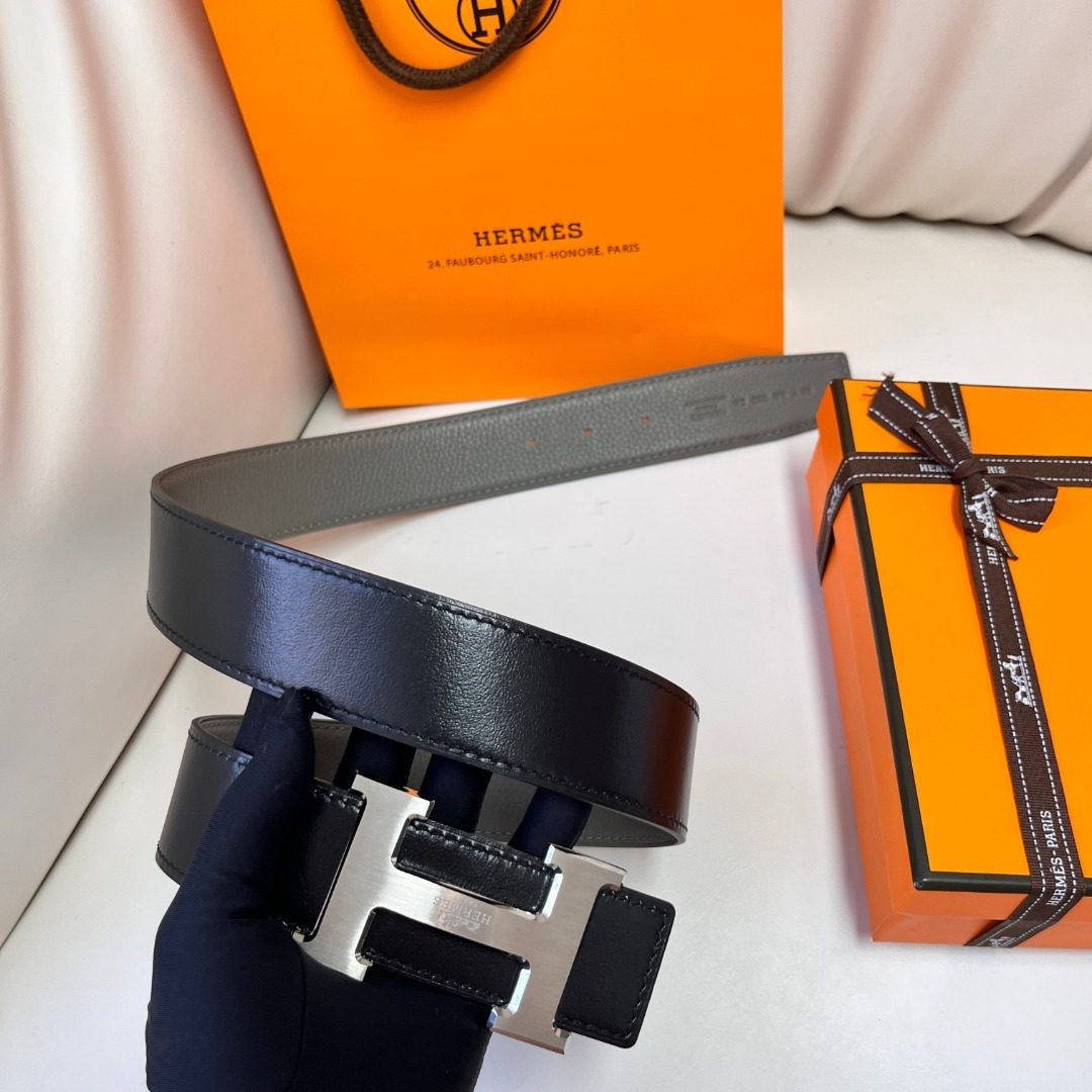 Hermès Constance H Reversible Leather Belt