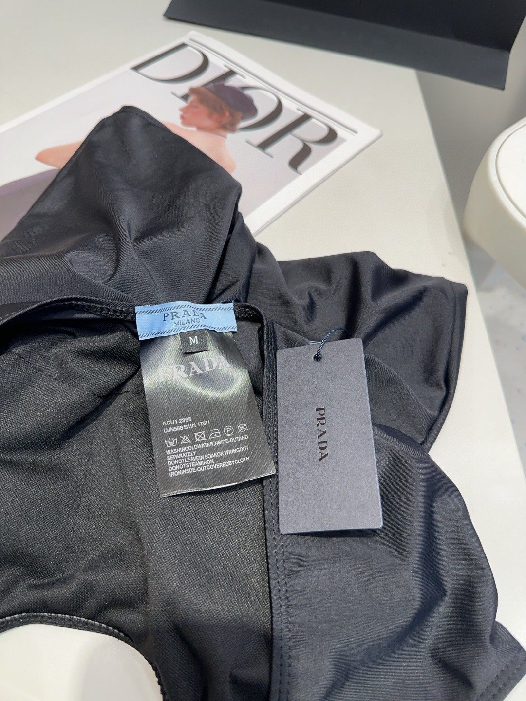 Prada Black Nylon One-Piece Swimsuit