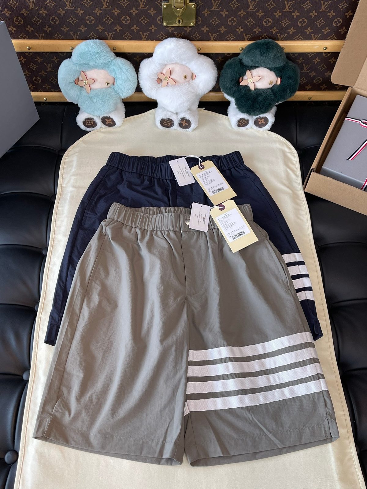 Thom Browne Striped Swim Shorts Navy