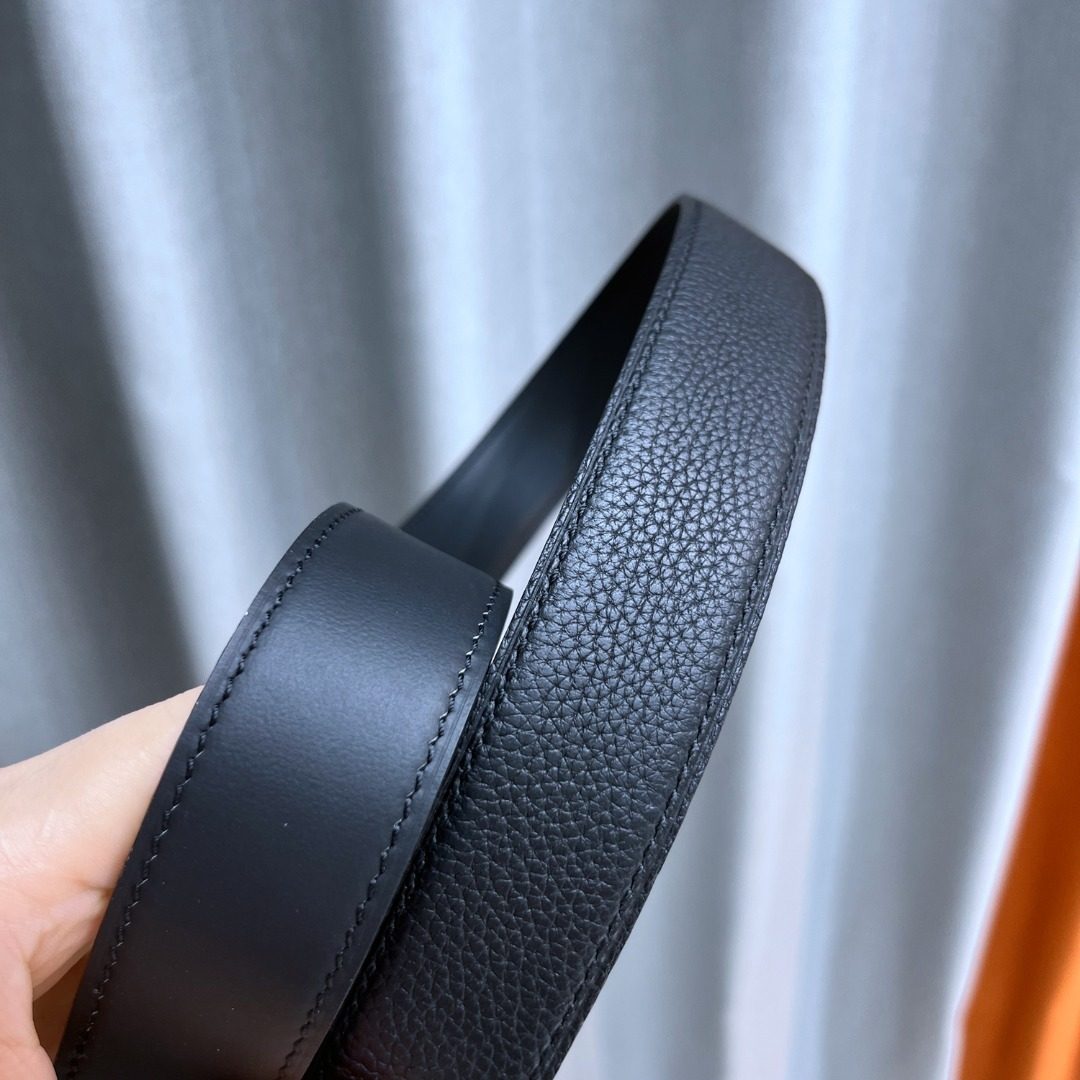 Ferragamo Gancini Leather Belt Black