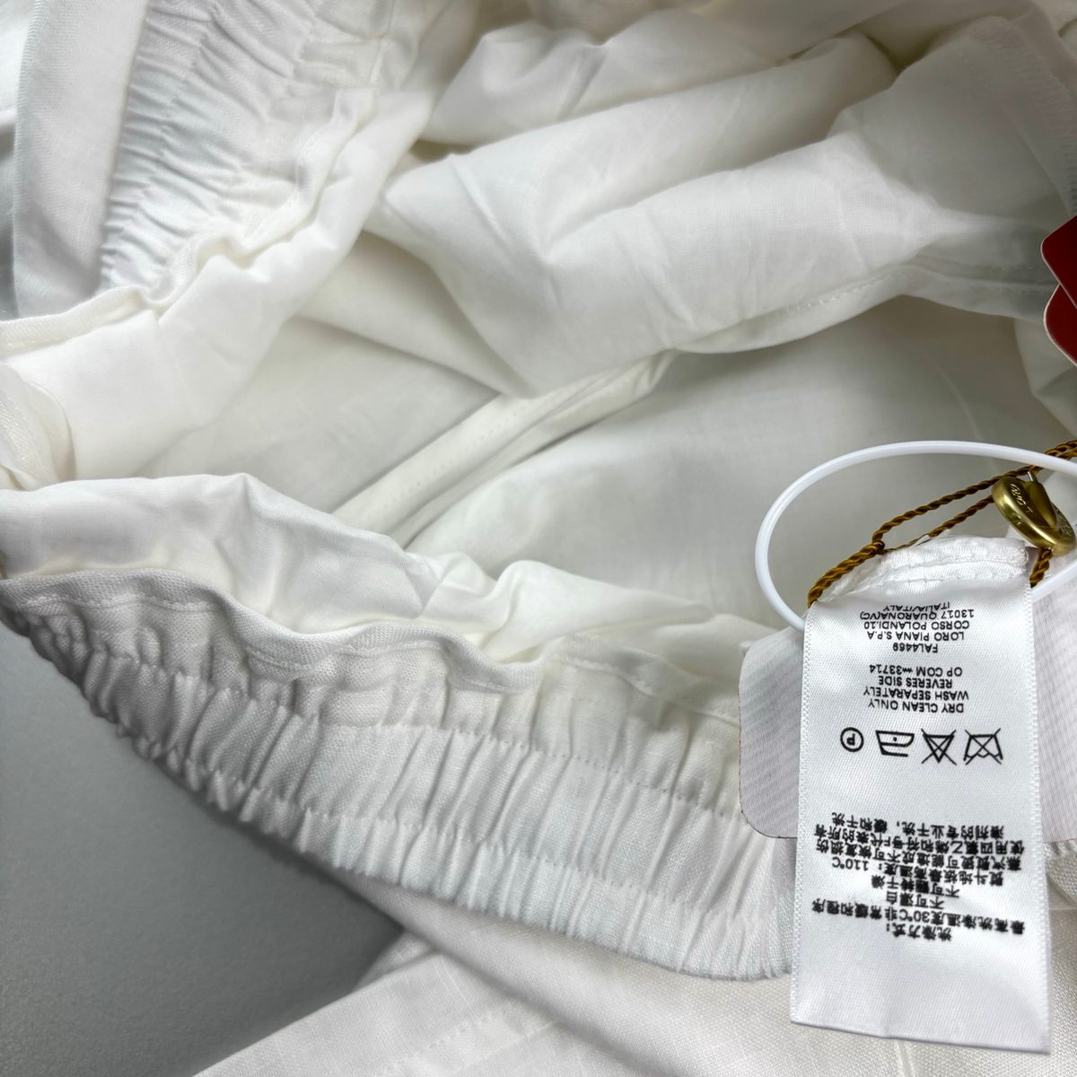LP Pure White Linen Drawstring Pants