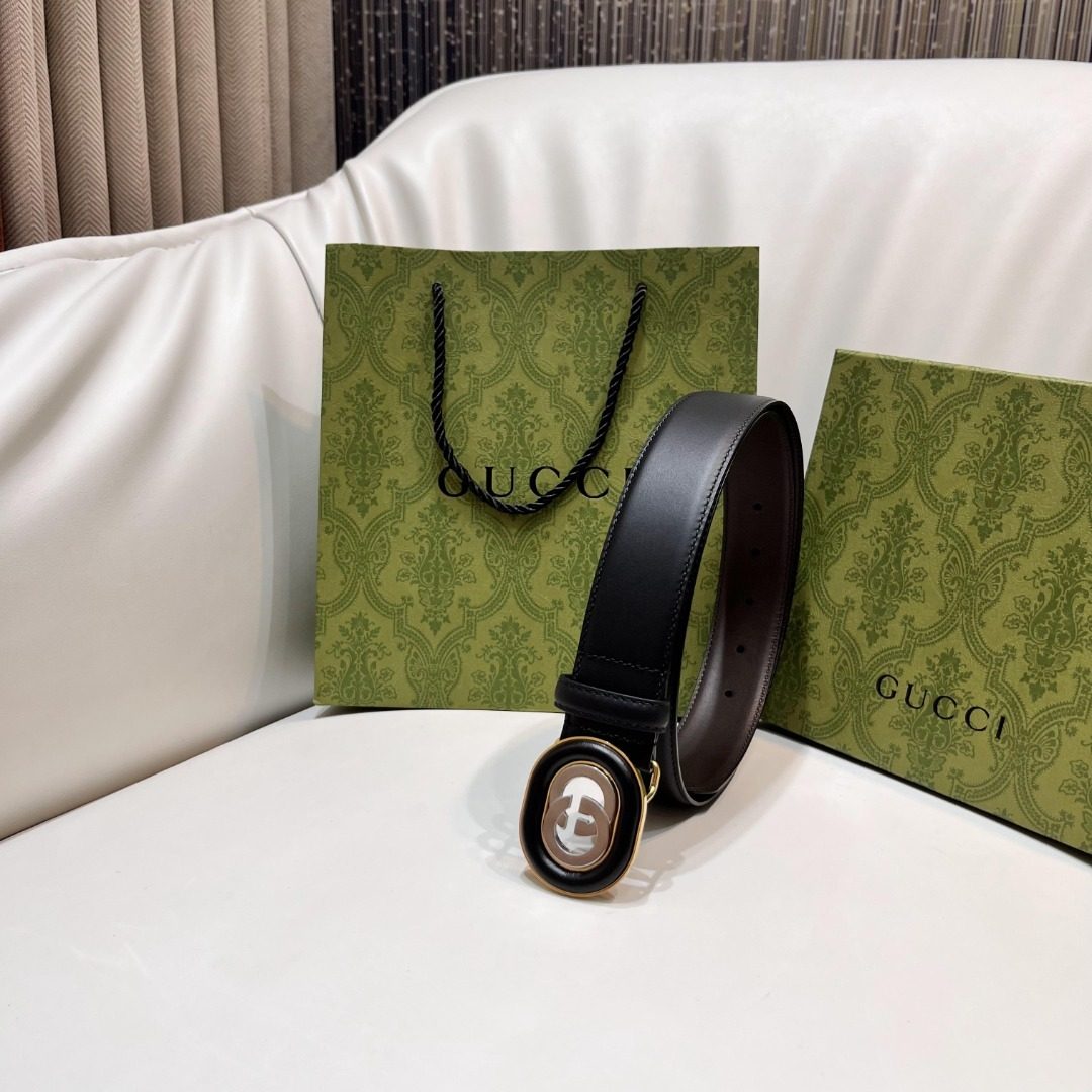 Gucci GG Leather Belt Black