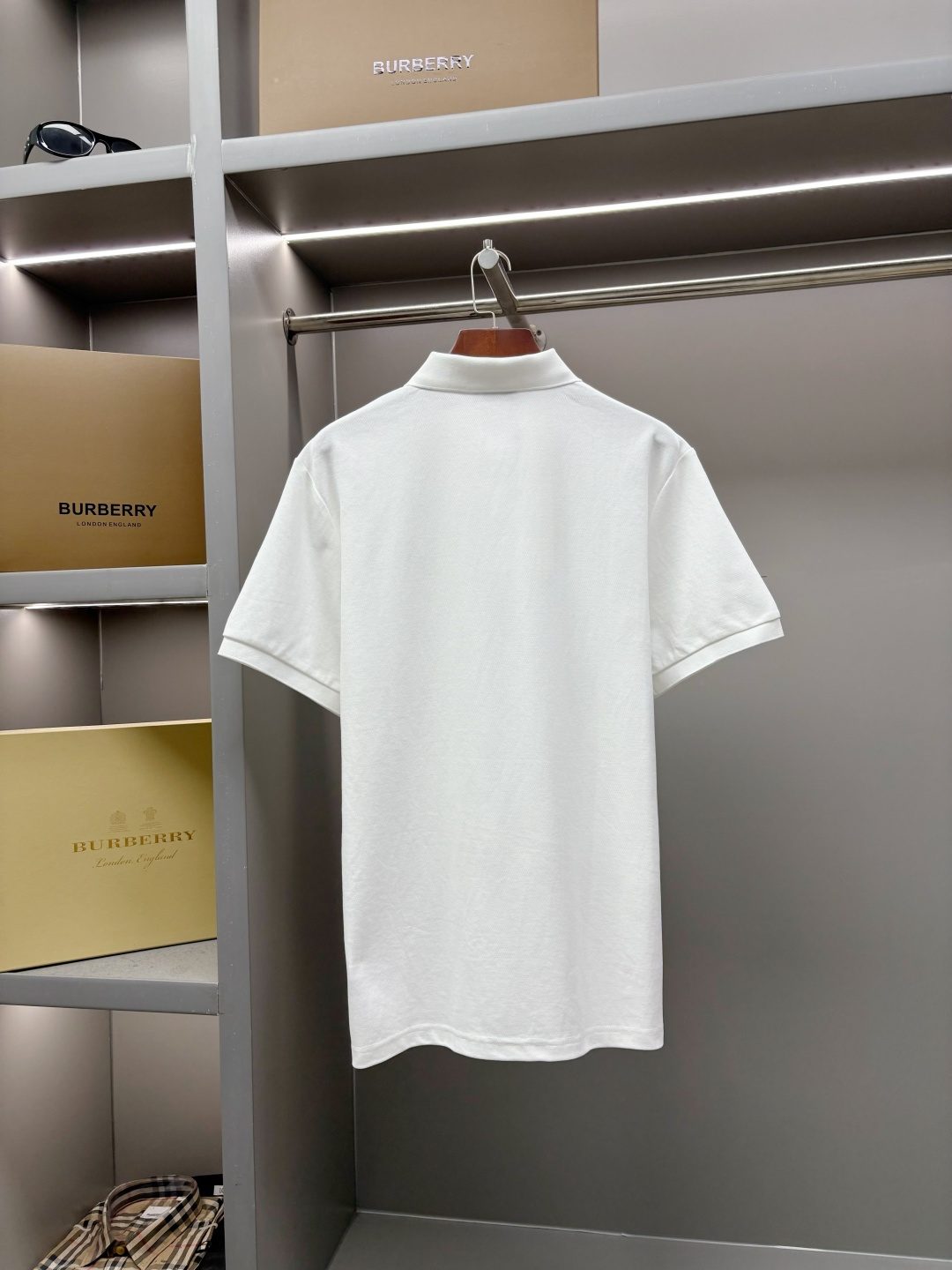 Moncler Logo Patch Polo Shirt White