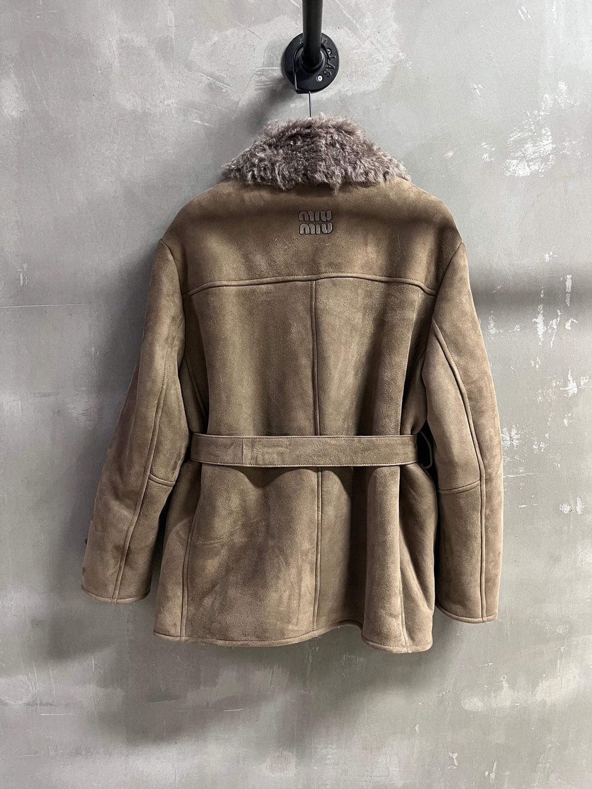 Miu Miu Wool Coat with Fur Collar