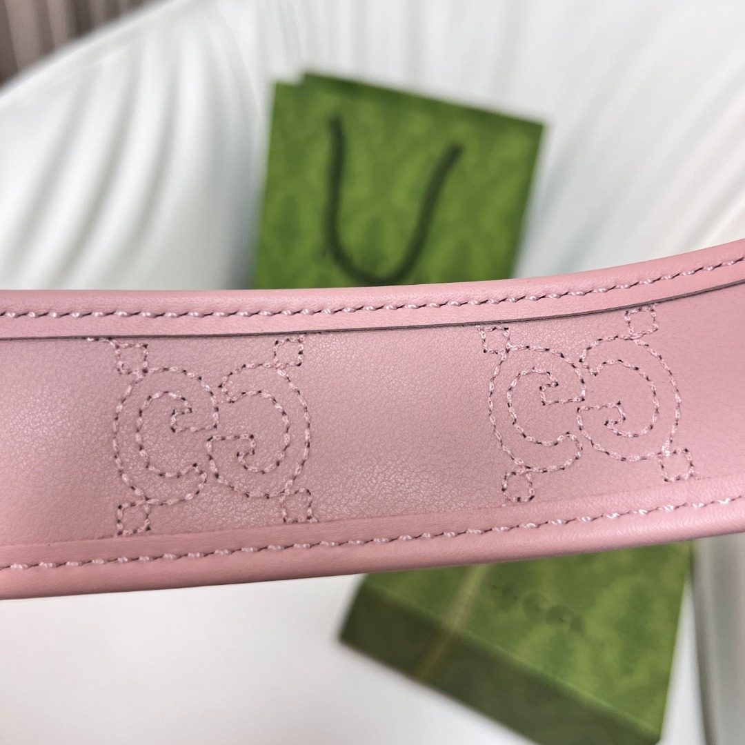 Gucci GG Marmont Leather Belt Pink
